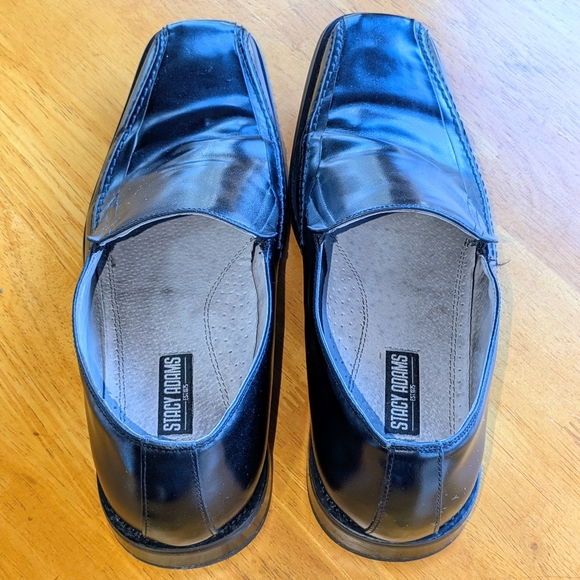 Stacy Adams Hillman 24199 Leather Slip On Black Bicycle Dress Shoes Mens 10M - Picture 4 of 13